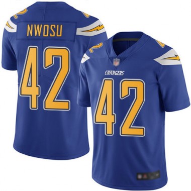 Los Angeles Chargers NFL Football Uchenna Nwosu Electric Blue Jersey Men Limited  #42 Rush Vapor Untouchable->los angeles chargers->NFL Jersey
